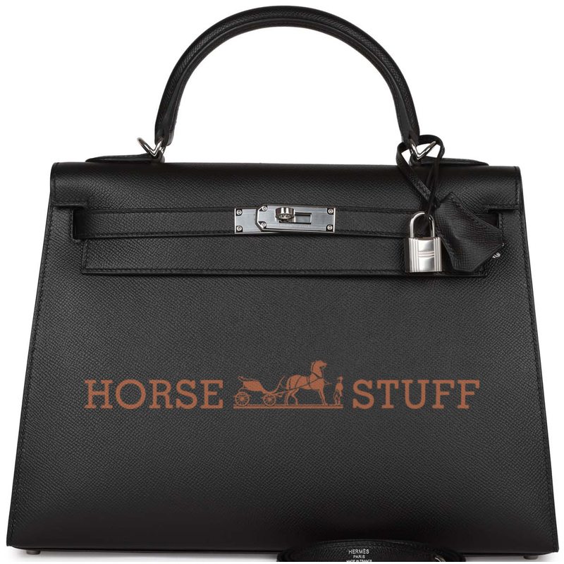 Hermès Kelly Sellier 32 Black Epsom PHW