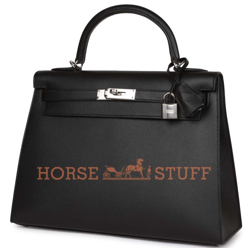 Hermès Kelly Sellier 32 Black Epsom PHW