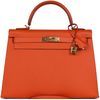 Hermès Kelly Sellier 32 Feu Epsom GHW