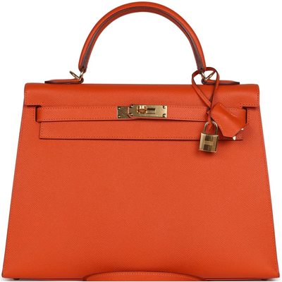 Hermès Kelly Sellier 32 Feu Epsom GHW 