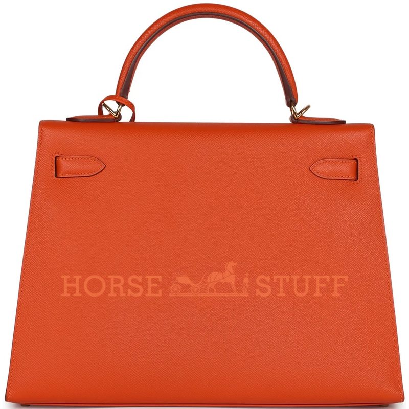 Hermès Kelly Sellier 32 Feu Epsom GHW