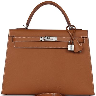 Hermès Kelly Sellier 32 Gold Epsom PHW 