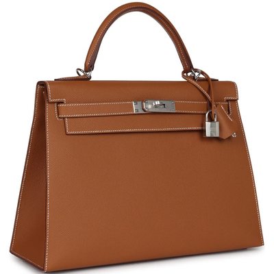 Hermès Kelly Sellier 32 Gold Epsom PHW 