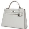 Hermès Kelly Sellier 32 Gris Pale Epsom PHW