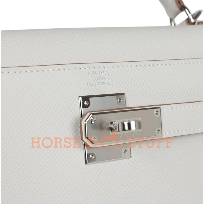 Hermès Kelly Sellier 32 Gris Pale Epsom PHW