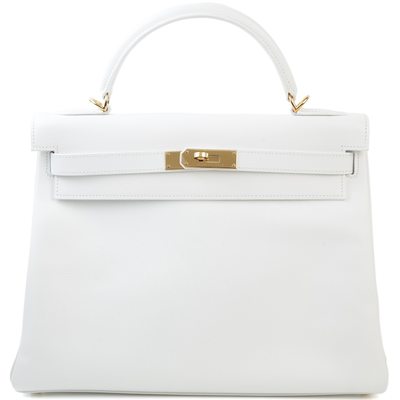 Hermes Kelly Retourne 32 White Epsom GHW
