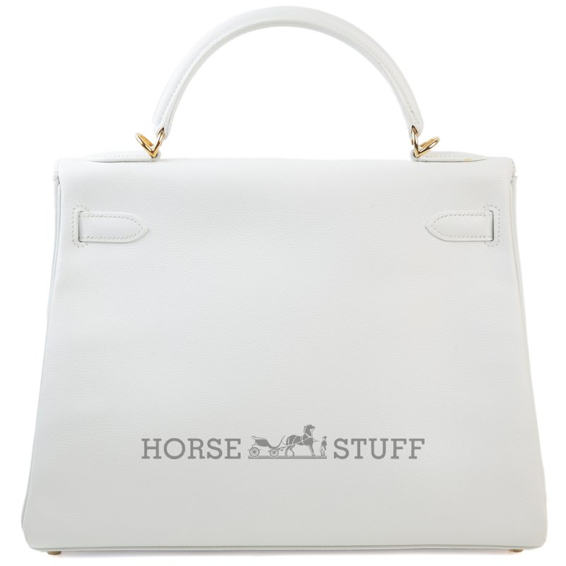 Hermes Kelly Retourne 32 White Epsom GHW