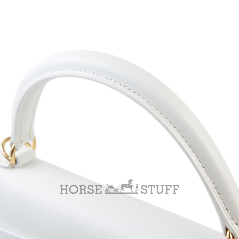 Hermes Kelly Retourne 32 White Epsom GHW
