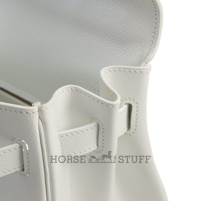 Hermes Kelly Retourne 32 White Epsom GHW