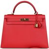 Hermès Kelly Sellier 32 Rouge Tomate Epsom GHW