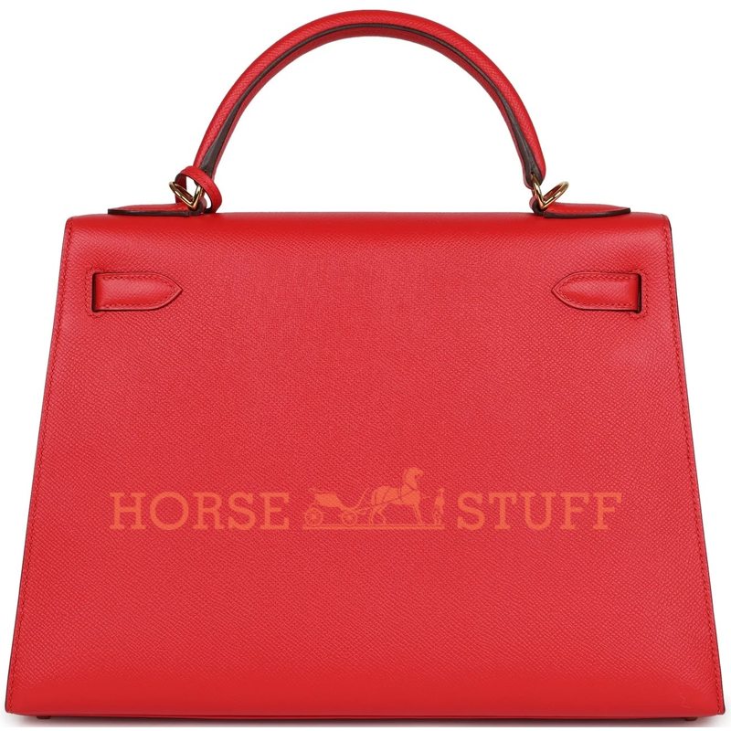 Hermès Kelly Sellier 32 Rouge Tomate Epsom GHW