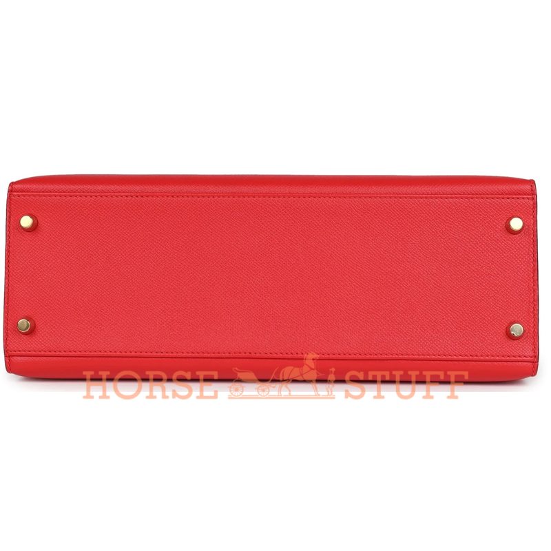 Hermès Kelly Sellier 32 Rouge Tomate Epsom GHW