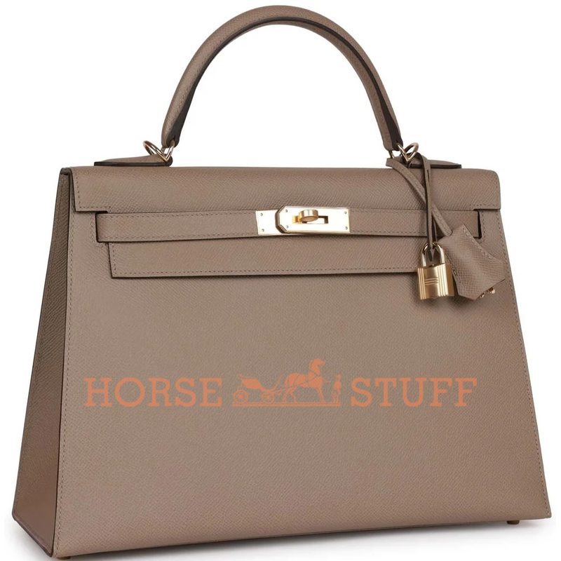 Hermès Kelly Sellier 32 Special Order HSS Verso Gris Asphalt / Feu Epsom GHW