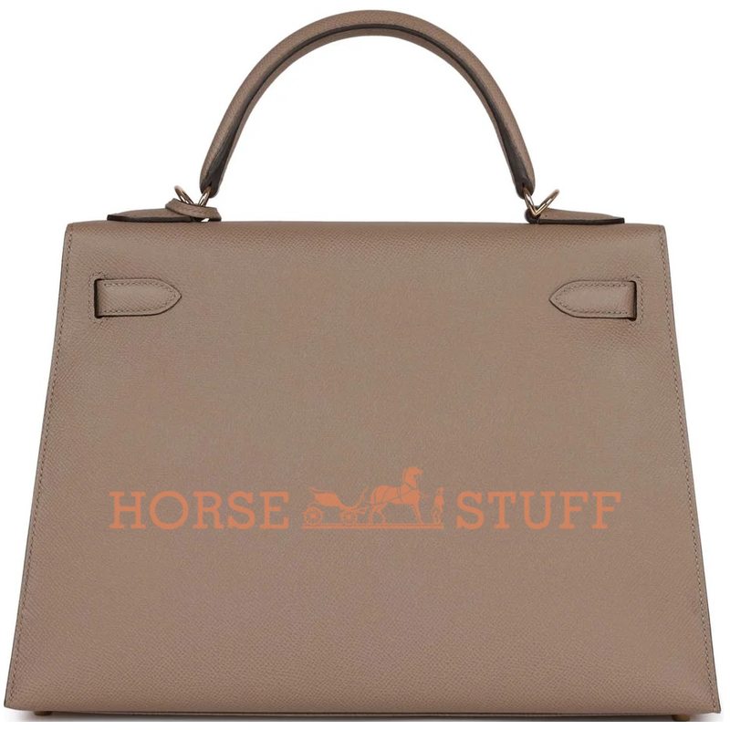 Hermès Kelly Sellier 32 Special Order HSS Verso Gris Asphalt / Feu Epsom GHW