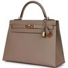 Hermès Kelly Sellier 32 Special Order HSS Verso Gris Asphalt / Feu Epsom GHW