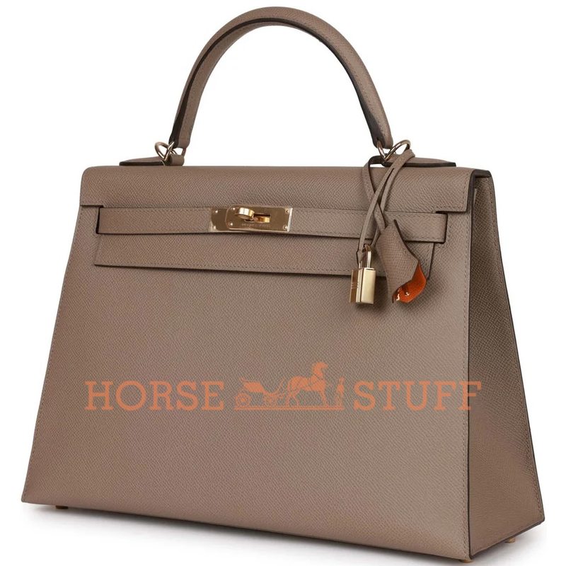 Hermès Kelly Sellier 32 Special Order HSS Verso Gris Asphalt / Feu Epsom GHW