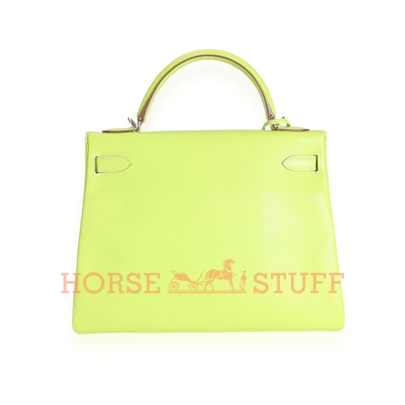 Hermès Kelly Retourne 32 Limited Edition Candy Series Kiwi / Lichen Epsom PHW