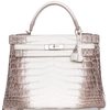 Hermes Kelly Retourne 32 Blanc Himalayan Crocodile Niloticus PHW