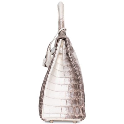 Hermes Kelly Retourne 32 Blanc Himalayan Crocodile Niloticus PHW