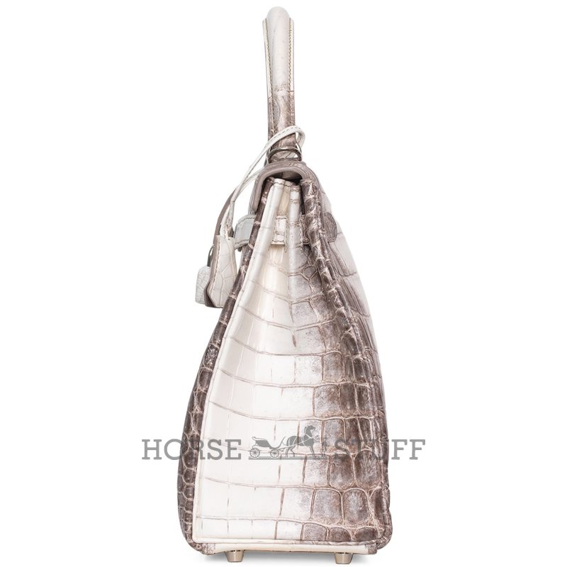 Hermes Kelly Retourne 32 Blanc Himalayan Crocodile Niloticus PHW
