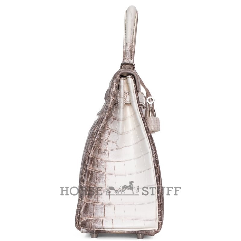 Hermes Kelly Retourne 32 Blanc Himalayan Crocodile Niloticus PHW