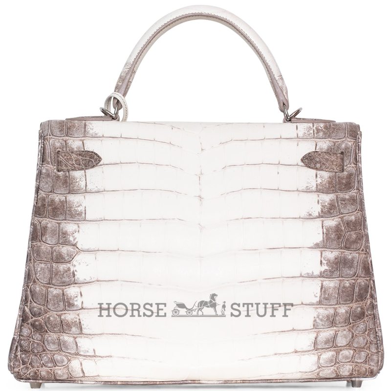 Hermes Kelly Retourne 32 Blanc Himalayan Crocodile Niloticus PHW