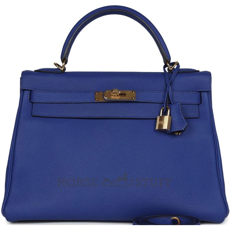 Hermes Kelly Retourne 32 Blue Electrique Togo GHW