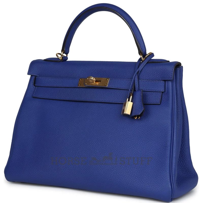 Hermes Kelly Retourne 32 Blue Electrique Togo GHW