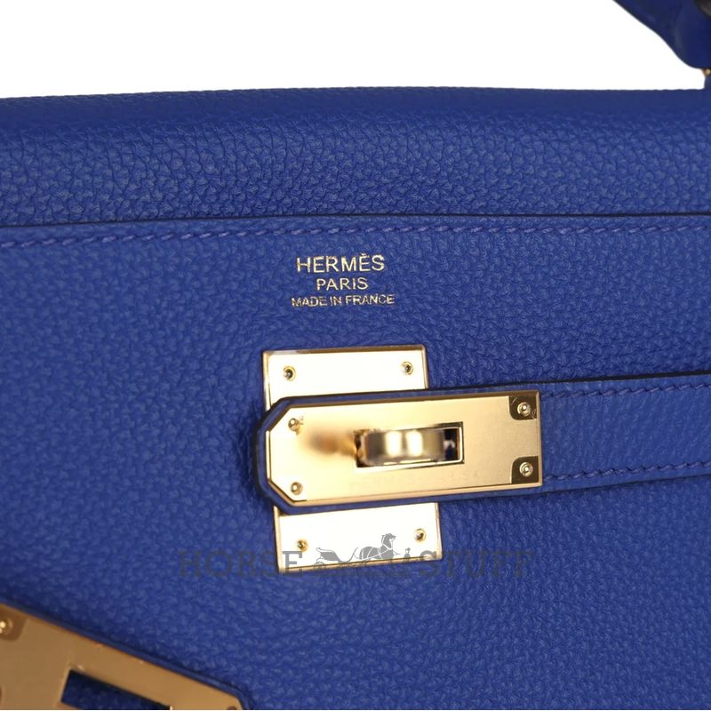 Hermes Kelly Retourne 32 Blue Electrique Togo GHW