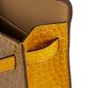 Hermès Kelly Sellier Mini II Special Order HSS Beige Sable / Jaune Ambre Lisse Crocodile Alligator GHW