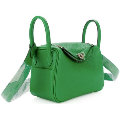 Hermès Lindy Mini Bambou Clemence PHW