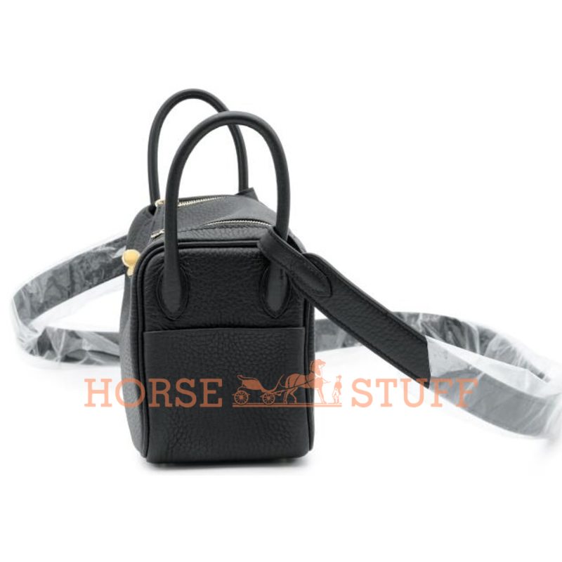 Hermès Lindy Mini Black Clemence GHW