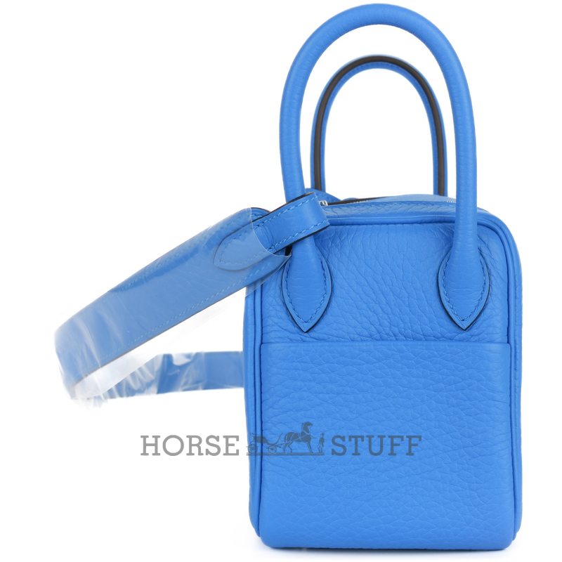 Hermès Lindy Mini Bleu Hydra Clemence PHW