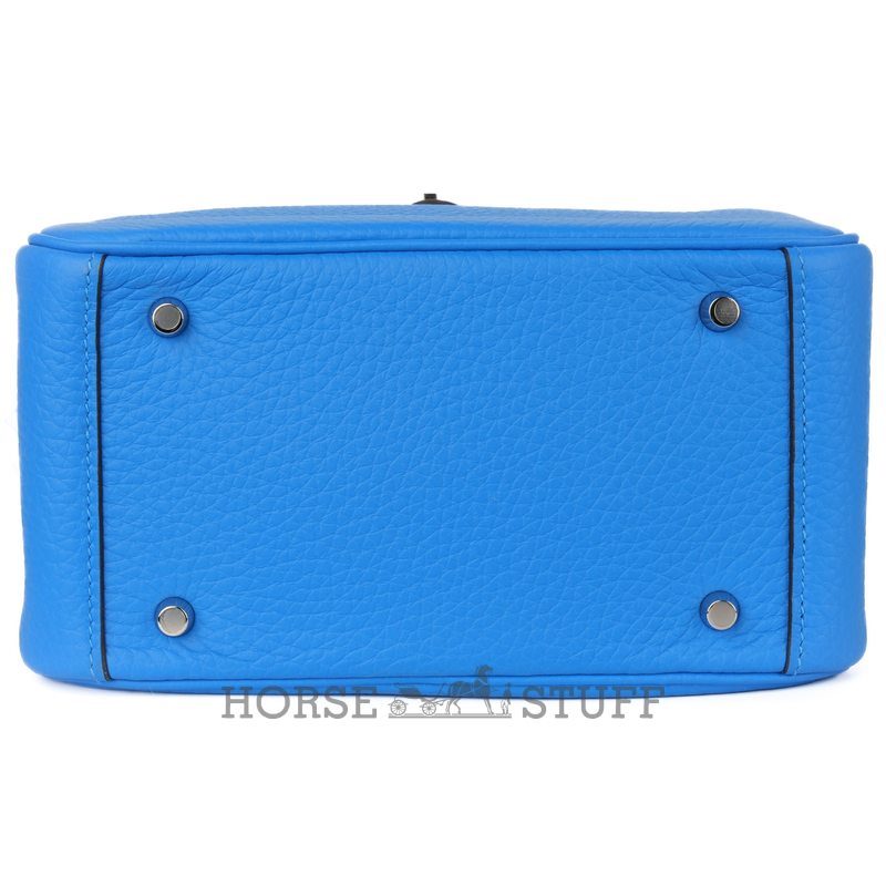 Hermès Lindy Mini Bleu Hydra Clemence PHW