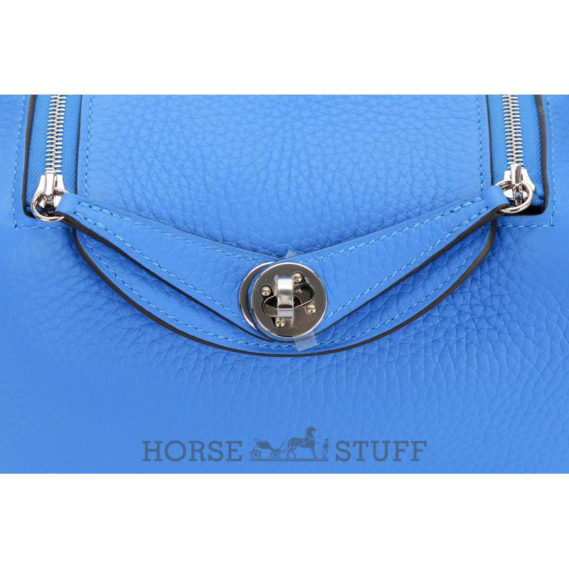 Hermès Lindy Mini Bleu Hydra Clemence PHW