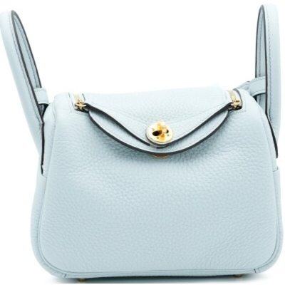 Hermès Lindy Mini Blue Pale Clemence GHW