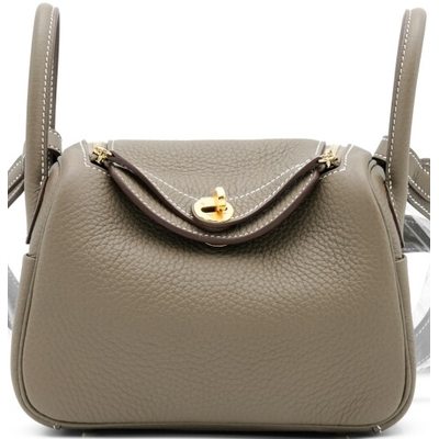 Hermès Lindy Mini Etoupe Clemence GHW