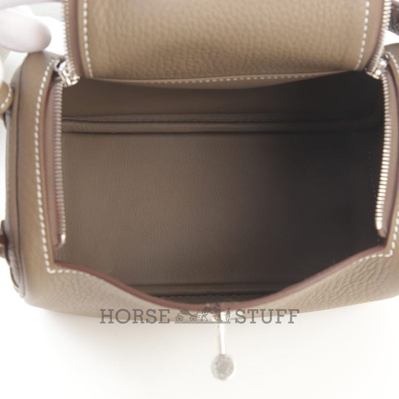 Hermès Lindy Mini Etoupe Clemence PHW