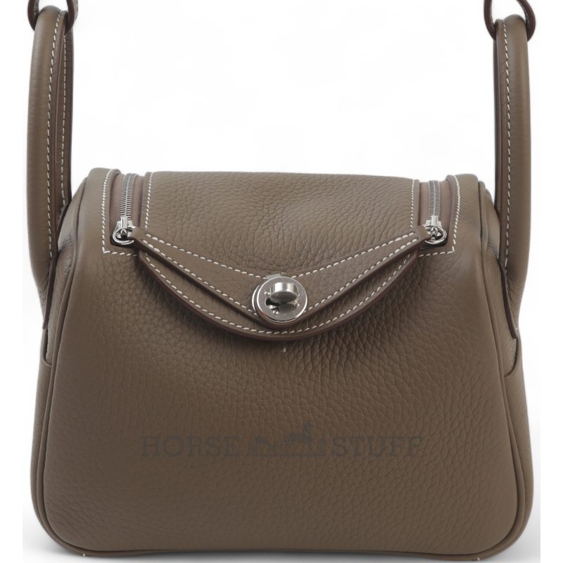 Hermès Lindy Mini Etoupe Clemence PHW