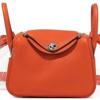 Hermès Lindy Mini Feu Clemence PHW