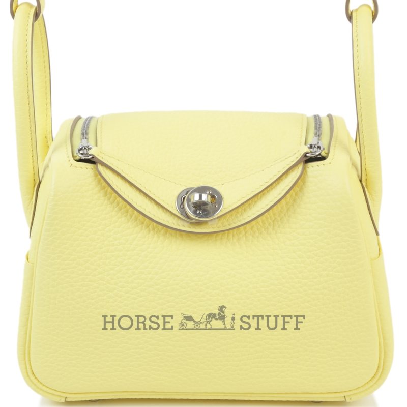 Hermès Lindy Mini Jaune Poussin Clemence PHW