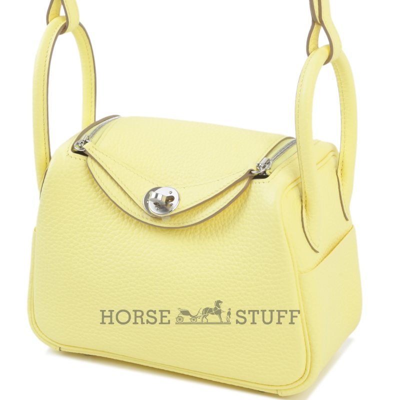 Hermès Lindy Mini Jaune Poussin Clemence PHW