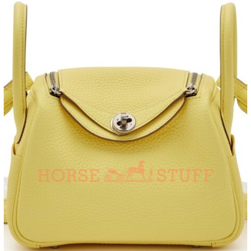 Hermès Lindy Mini Limoncello Clemence PHW