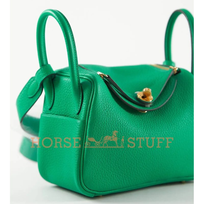 Hermès Lindy Mini Menthe Clemence GHW