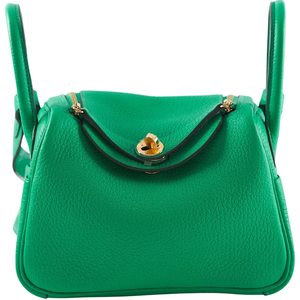 Hermès Lindy Mini Menthe Clemence GHW