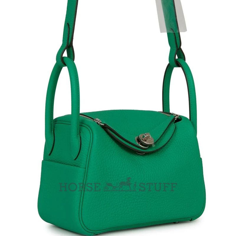 Hermès Lindy Mini Menthe Clemence PHW