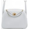 Hermès Lindy Mini New White Clemence GHW