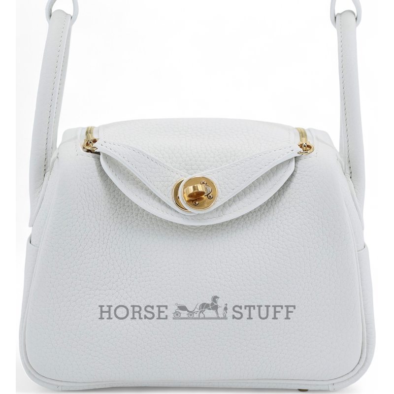 Hermès Lindy Mini New White Clemence GHW