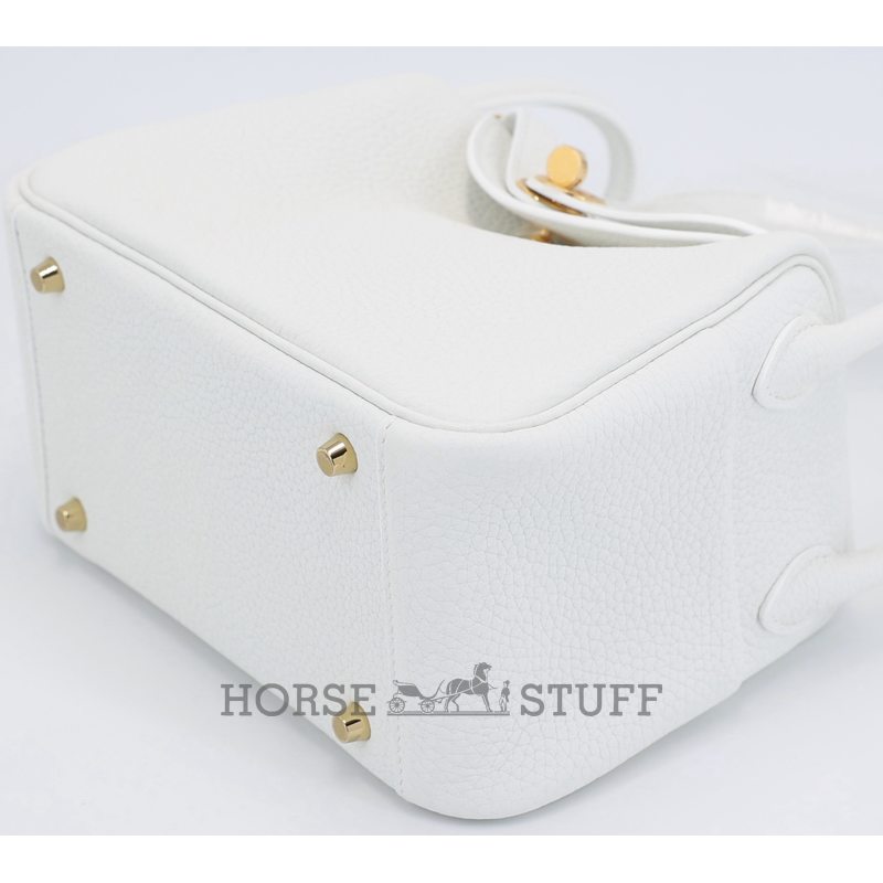 Hermès Lindy Mini New White Clemence GHW