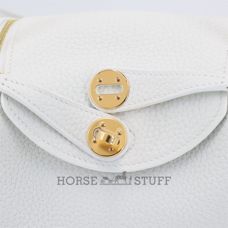 Hermès Lindy Mini New White Clemence GHW